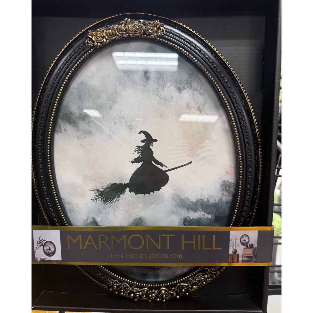 NEW Marmont Hill Witch Riding Broom Fog Wall Art Halloween 2025